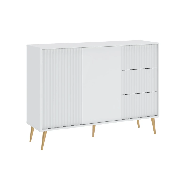 Oggi Living Room Furniture, Engineered Wood, White, 135 x 98 x 40 cm
