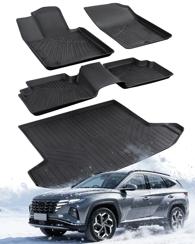 CreekT All Weather Floor mats & Trunk mat for Hyundai Tucson 2022 2023 2024 2025 2026(Not For PHEV).Rubber Full Set Accessories for Hyundai Tucson Floor mats & Cargo Liner 2022-2026 SE SEL Limited XRT - Image 1