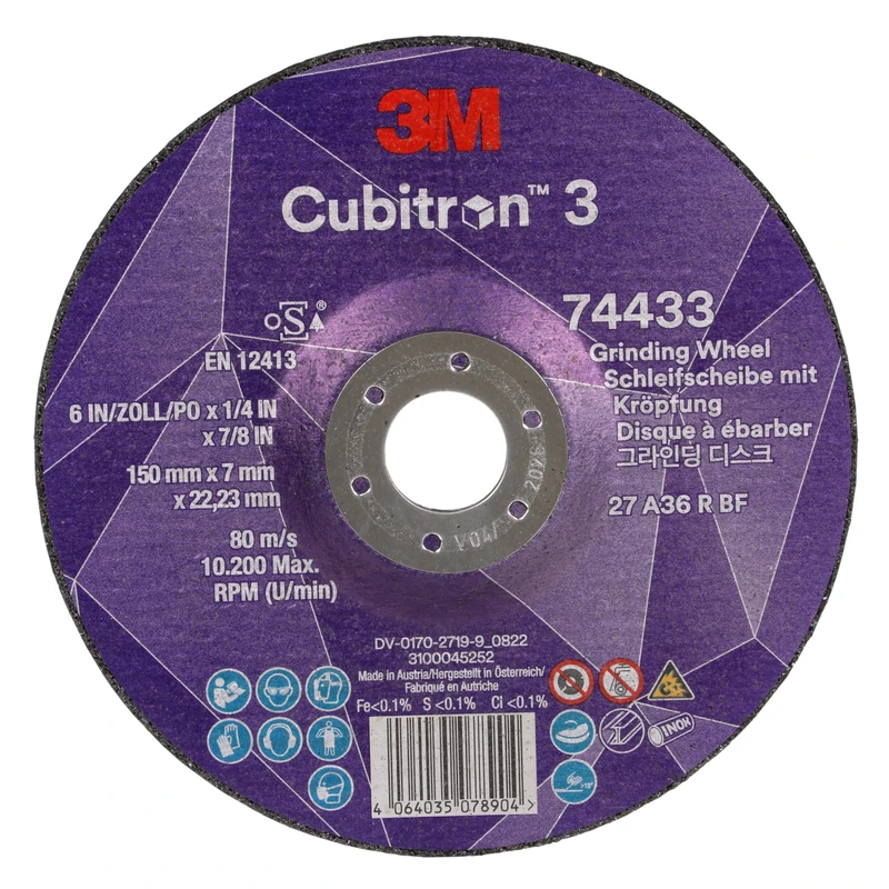 3M Cubitron 3 Grinding Wheel 74433 - 150mm x 7mm x 22.23mm