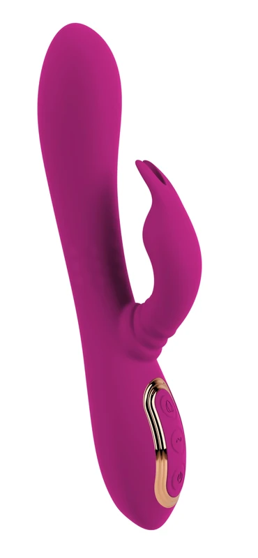 JAVIDA 3 Function Pearl Rotating Vibrator Purple/Gold 23 cm