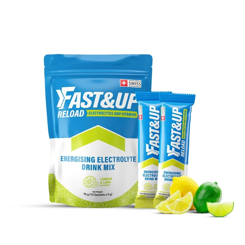 FAST&UP Reload Electrolyte Powder Drink Mix - 15 Sachets Lemon & Lime