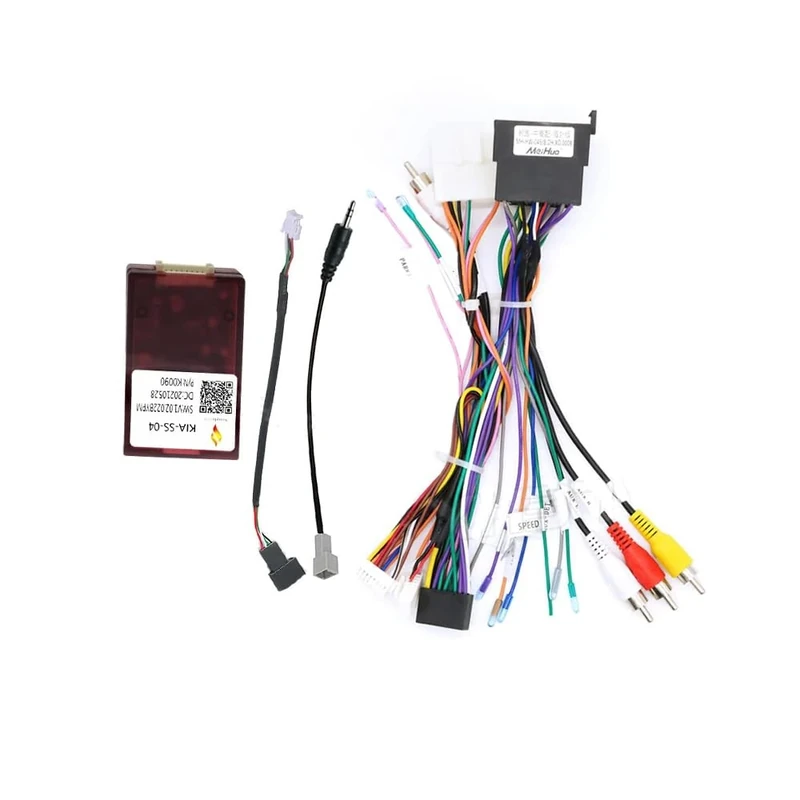 16pin Car Stereo Radio Power Retrofit Wiring Harness Cable Adapter fits for Hyundai IX35 Tucson 2 Azera Kia Sportage Sorento w/ 24p OEM Backup Camera & Factory Amplifier