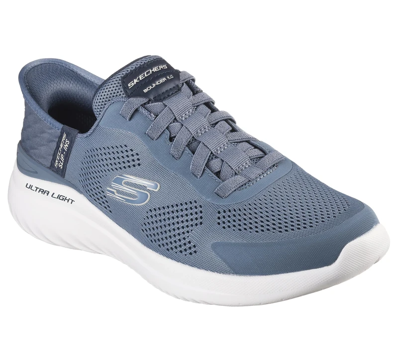 Skechers Men's Hands-Free Slip-ins Bounder 2.0 EMERGED Sneaker, Slate Mesh/Synthetic, 13 UK