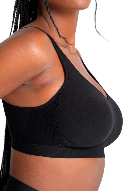 SHAPERMINT Bras for Women Wirefree - Wireless Bra, Everyday Bras Black
