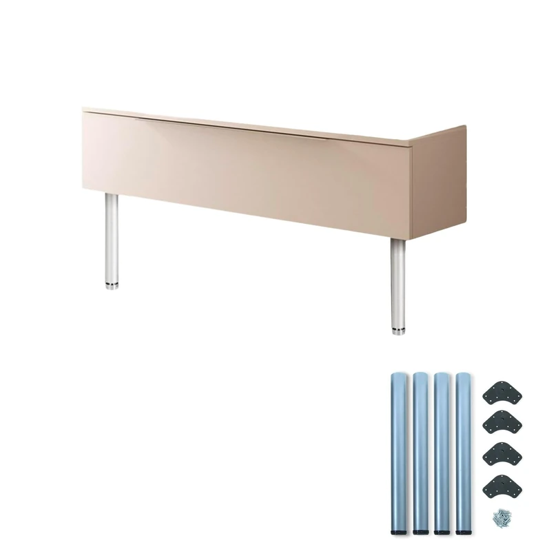 Avilia Set of 4 Adjustable Steel Table Legs - Feet Kit for Table and Desk Ø60 mm, Height 830-850 mm, Chrome Grey