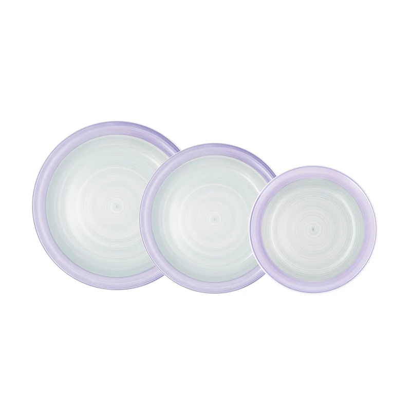 Quid Kaleido Ceramic Dinnerware Set 18 Pieces 6 People Purple