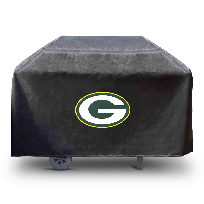 FANMATS 41138 NFL - Green Bay Packers Rectangular Black Grill Cover - Fits 3 and 4 Burner Grills - 68in x 21in x 35in