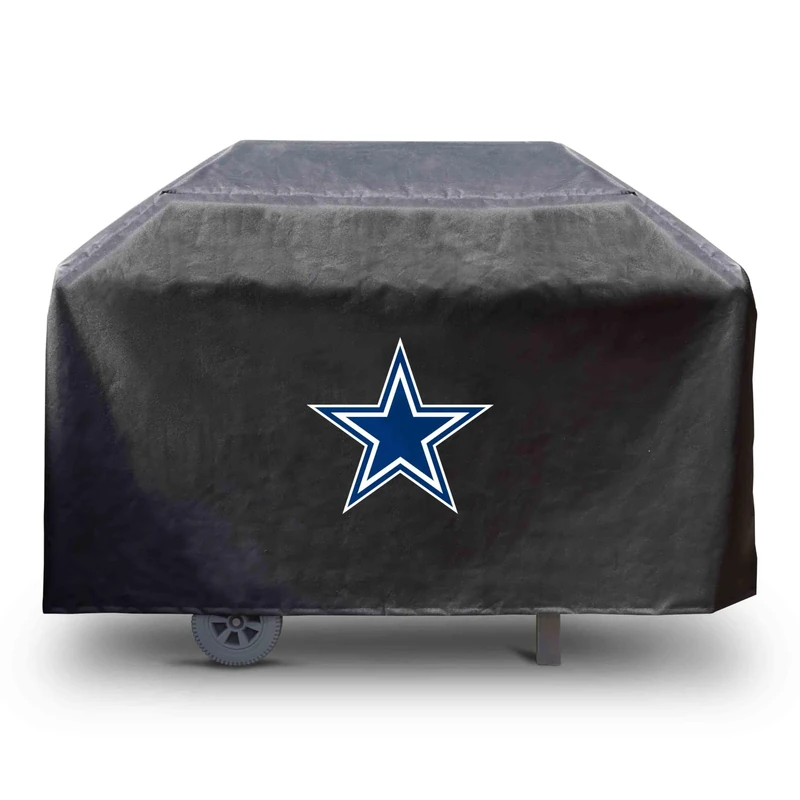 FANMATS 41134 NFL - Dallas Cowboys Rectangular Black Grill Cover - Fits 3 and 4 Burner Grills - 68in x 21in x 35in