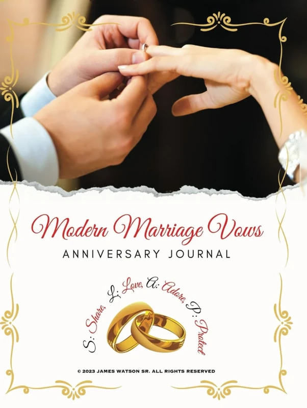 Color Version Modern Marriage Vows Anniversary Journal - Image 1