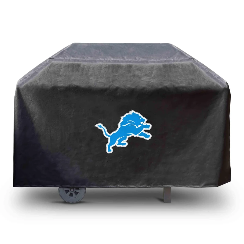 FANMATS 41160 NFL - Detroit Lions Rectangular Black Grill Cover - Fits 3 and 4 Burner Grills - 68in x 21in x 35in