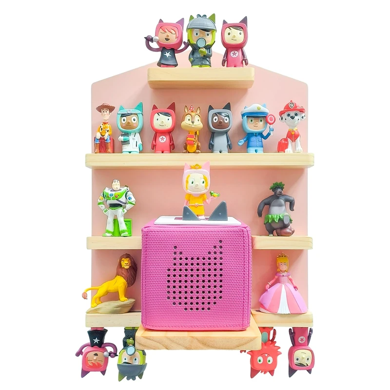 Chedin Pink Magnetic Tonie Shelf - Holds 20 Figures & Toniebox