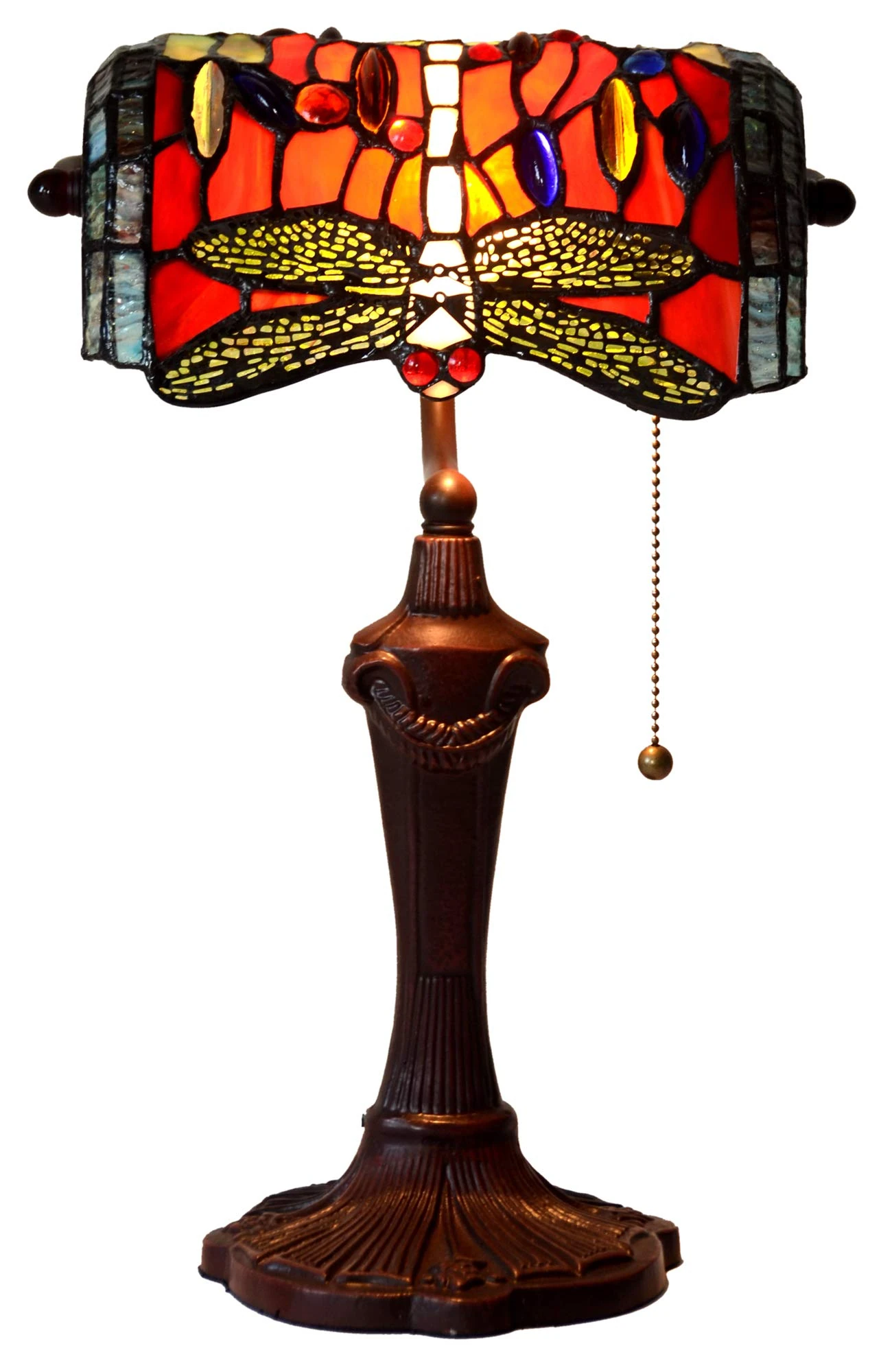 Banker Lamp(E26x1 Bulb) 10 Inch Wide Stained Glass Bedroom Decor Lig Grape Design Design Lamp Shades -Tiffany Ligs for Bedroom Kitchen Desk Coffee Table Dresser Sound Bar Bookcase Bedside Table
