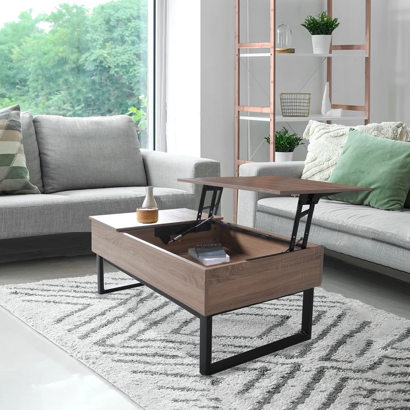 WEBER INDUSTRIES Flower Coffee Table, Wood, Oak, 110x55 - Image 1