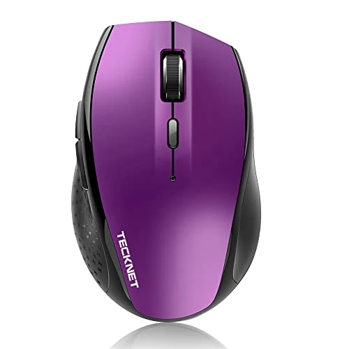 TECKNET Bluetooth Wireless Mouse - 3200 DPI with 6 Adjustable DPI Levels, 24 Months Battery Life, Battery Indicator for PC Mac - Purple