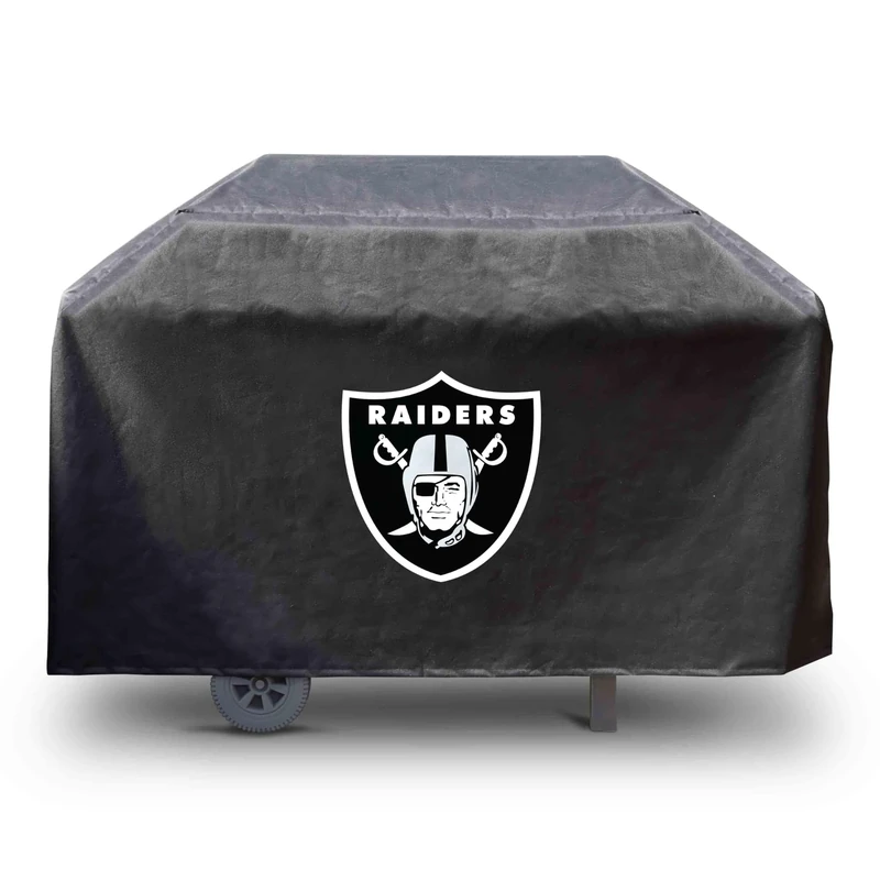 FANMATS 41135 NFL - Las Vegas Raiders Rectangular Black Grill Cover - Fits 3 and 4 Burner Grills - 68in x 21in x 35in