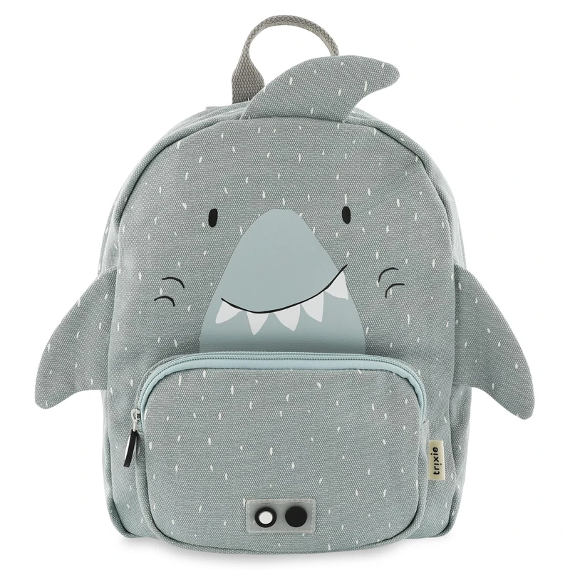Trixie Backpack - Mr. Shark- School Bag Water Repellent - Backpack for Child - Small Gym Bag - Grey