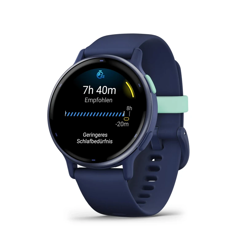 Garmin [Renewed vívoactive 5 GPS 42mm Smartwatch, AMOLED Touchscreen, All-day Health Monitoring, Advanced Fitness Features, Personalised Sleep Coaching,Music,up to 11 days battery life,Navy (Renewed)