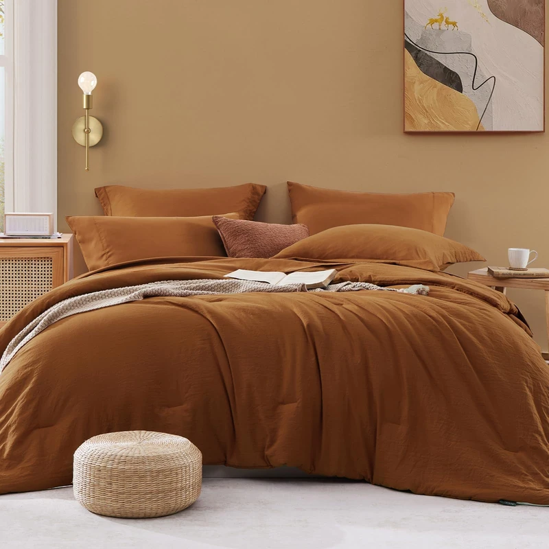 Twin XL Comforter Set- 5 Pieces Prewashed Bed in a Bag Twin Bedding Sets