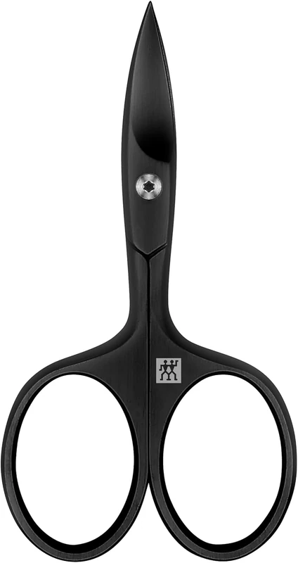 ZWILLING Nail Scissors (sharp, slightly curved cutting edge with micro serration, hypoallergenic, for fingernails and toenails), Premium, Black, 90 mm