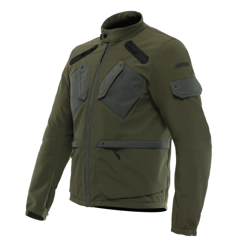 Dainese - Lario Tex Jacket, Urban Motorcycle Jacket, with Removable Protectors, Ventilated Fabric, Men, Green, 50
