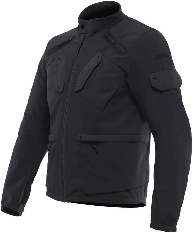 Dainese - Lario Tex Jacket, Urban Motorcycle Jacket, with Removable Protectors, Ventilated Fabric, Men, Black, 58