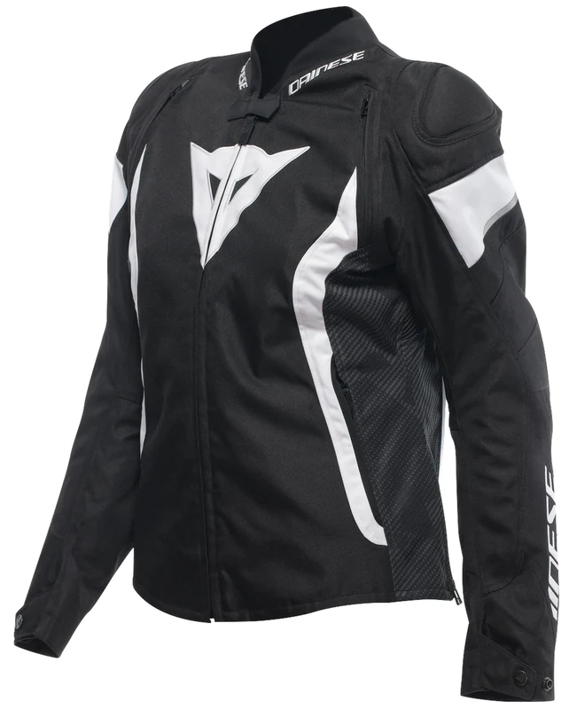 Dainese - Avro 5 Tex Jacket Wmn, Textile Motorcycle Jacket, with Protections, Women, Black/White/Black, 54