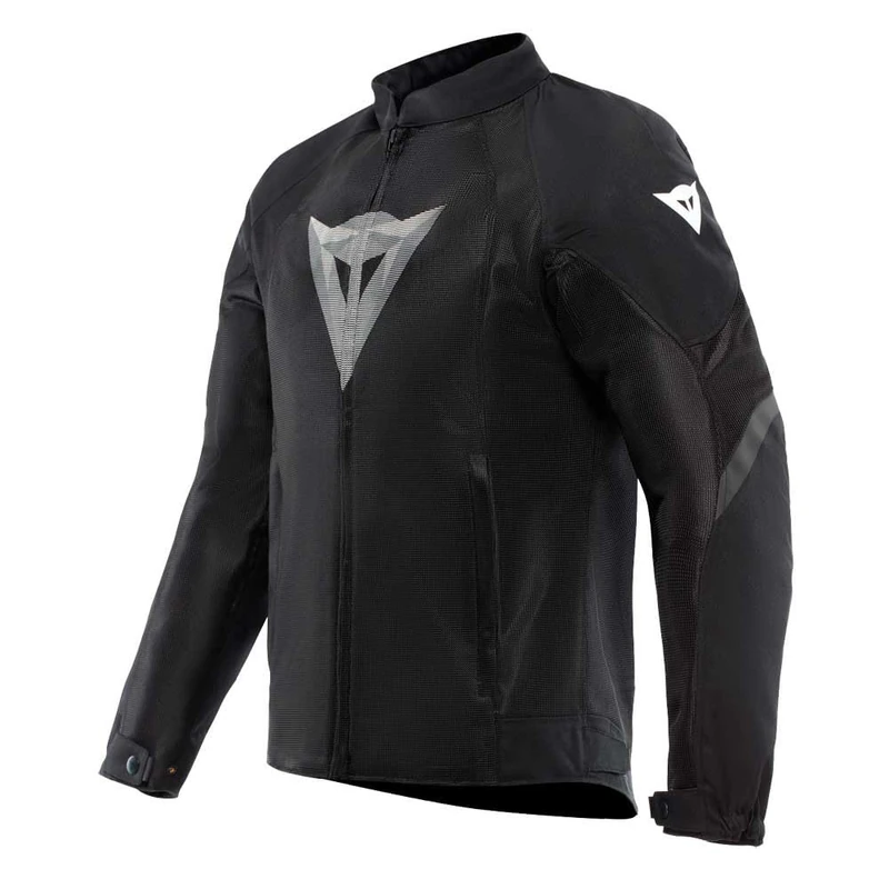 Dainese - Air Graphics Tex Jacket, Summer Motorcycle Jacket, Ventilated and Lightweight, with Soft Protectors on Shoulders and Elbows, Men, Black/White Diamond, 48