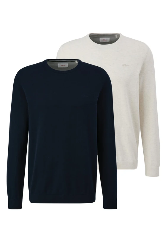 s.Oliver Men's 2161397 Pullover Sweater, Blue, L