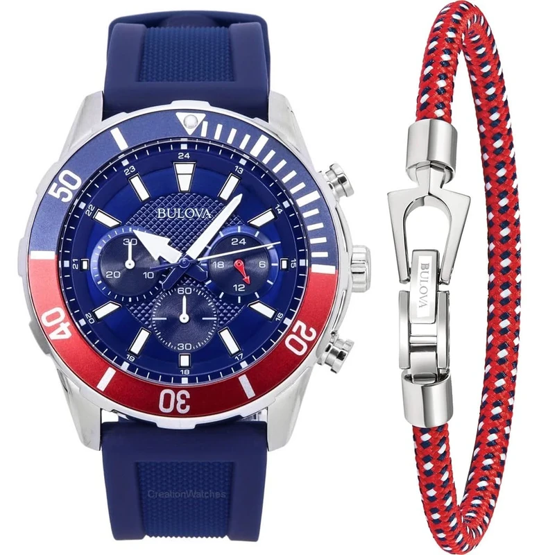 Bulova Men Chronograph Quarz Watch with Silicone Strap 98K111