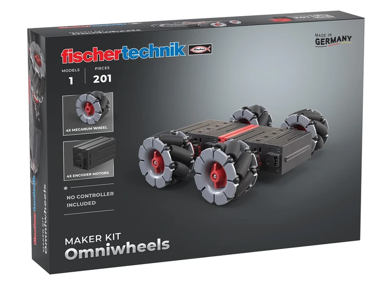fischertechnik Maker Kit Omniwheels 571901 — Robotics Kit, Experiment Kit for Technology Enthusiasts, Ages 14+