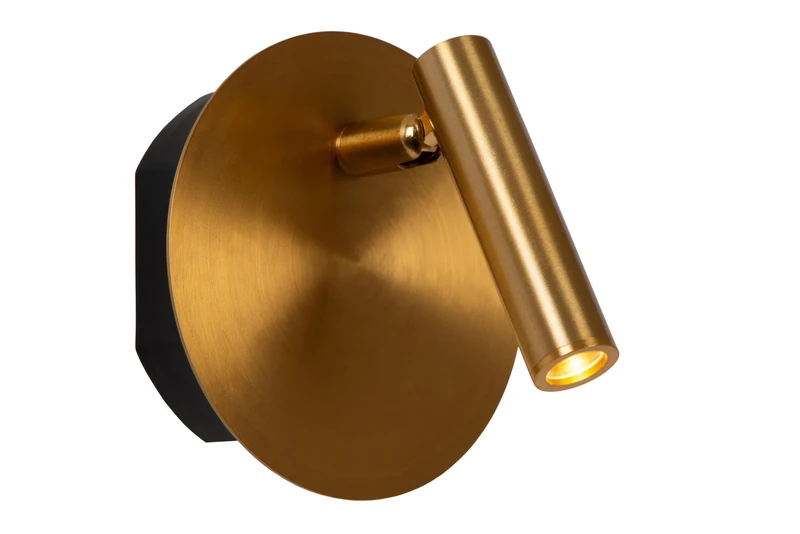 LUCIDE JOLIJN Rechargeable Bed Lamp/Wall Light - Battery/Battery - Diameter 10.2 cm - LED - 1 x 2 W 3000 K - Magnetic - Matte Gold/Brass