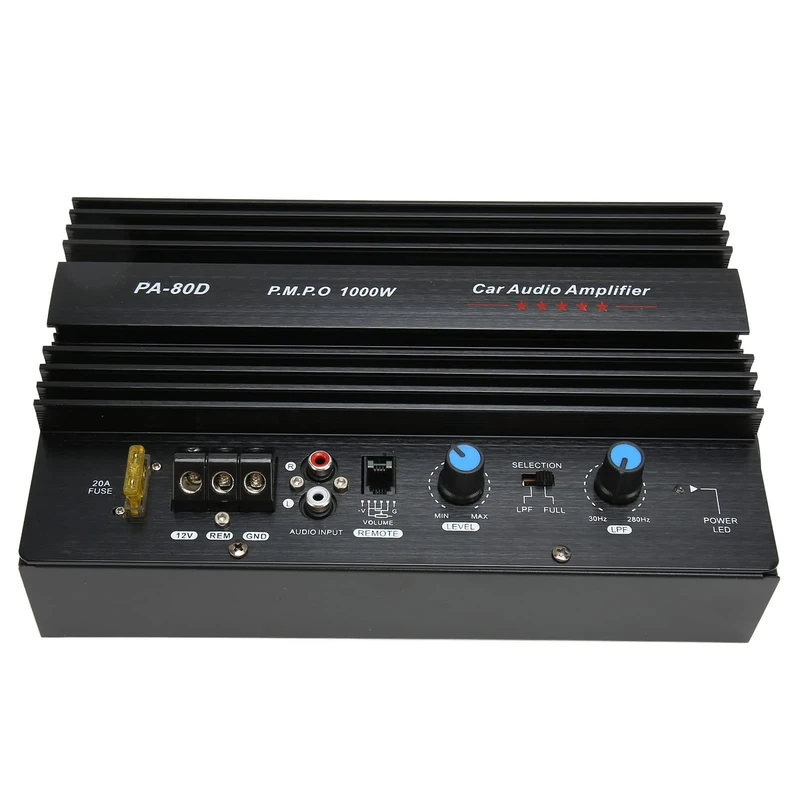 Car Subwoofer, PA 80D 12V 1000W Power Amplifier Board Professional Car Audio Subwoofer High Power Subwoofer Plate Amplifier, for Car Truck Entertainment
