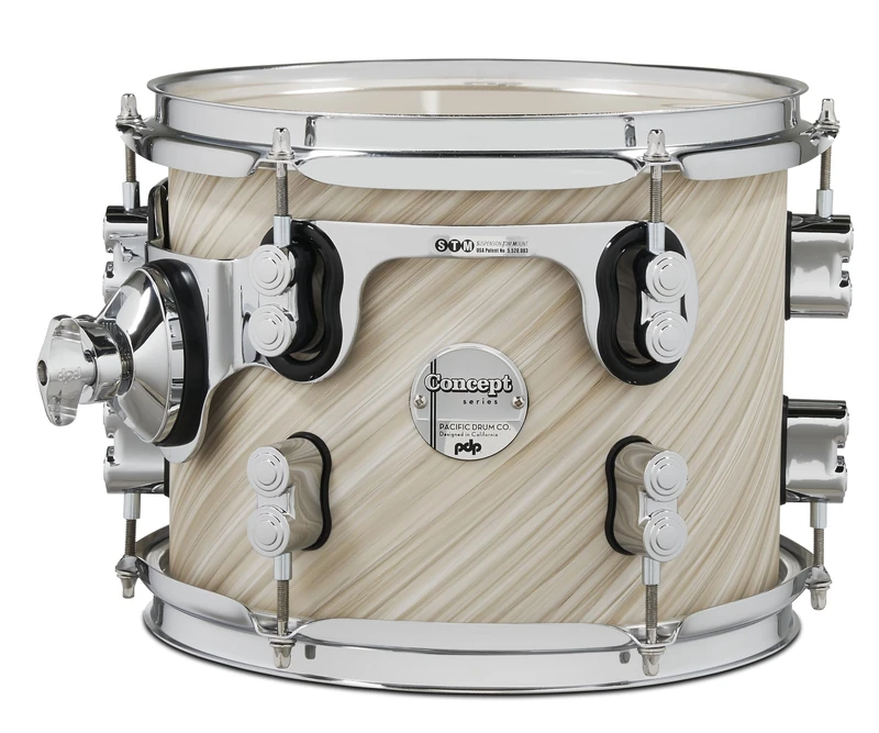 Pacific Drums Concept Maple Tom, 10" x 8", Twisted Ivory Finish Ply