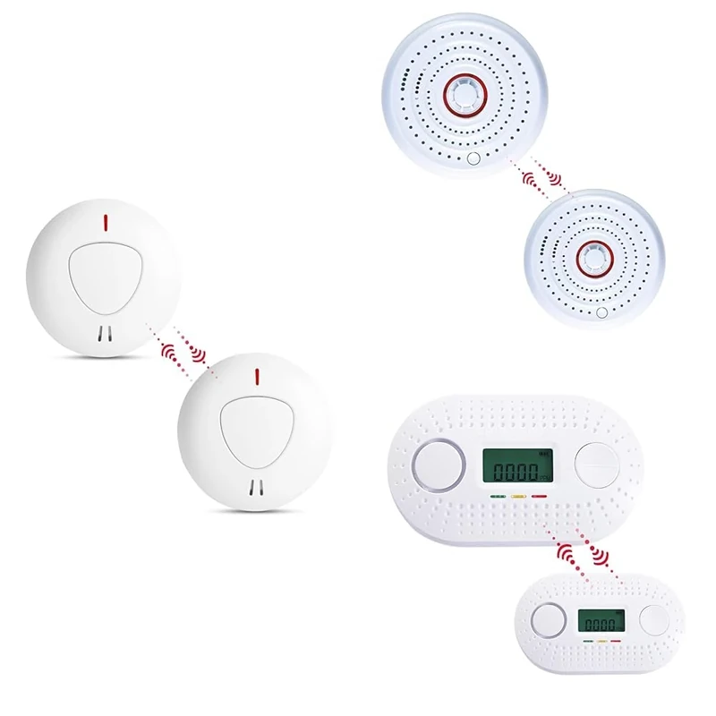Firexo fxo Smoke Alarm, Heat Detector & Carbon Monoxide CO Alarm Value Multipack - 5 Unit Home Protection Pack
