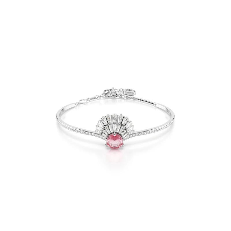 Swarovski Idyllia bangle, Shell, Pink, Rhodium plated