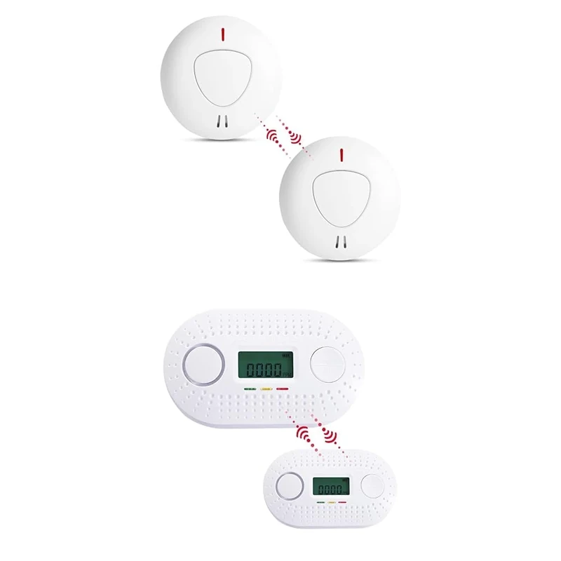Firexo fxo Smoke Detector & Carbon Monoxide CO Alarm Value Multipack - 3 Interlinking Unit Home Protection Pack