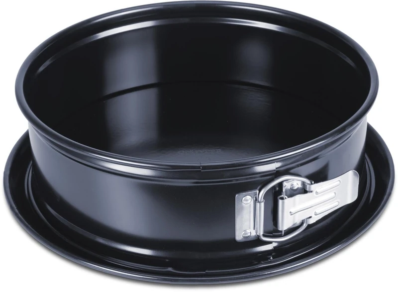 Städter Enamel Springform Cake Tin with Flat Base, 24 cm Black Edition, PFAS-Free, Non-Stick Coating, Cut & Scratch-Resistant, Ideal for Effortless Baking
