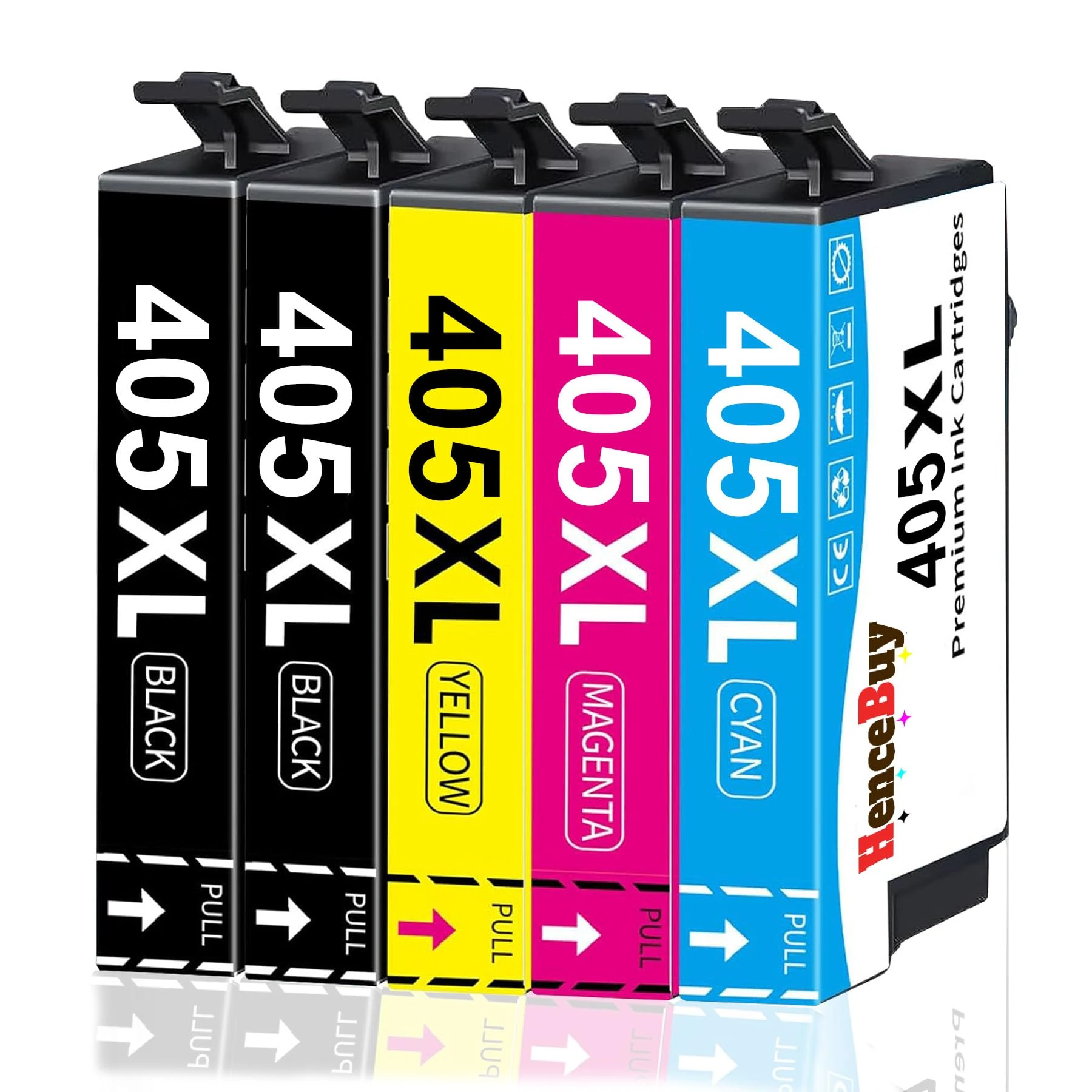 HenceBuy 405 XL Ink Cartridges Compatible for Epson 405XL Multipack for WorkForce Pro WF-3820 WF-4820 WF-7310 WF-7830 WF-7840 WF-4830 WF4820 WF3820 WF7310 WF7830 WF7840 WF4830 Printer, 5 Pack
