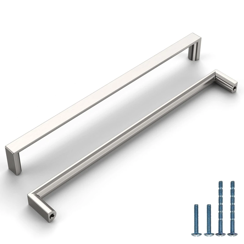 KNOKLOCK 10 Pack 10 Inch(254mm) Kitchen Cabinet Handles Brushed Satin Nickel Cabinet Pulls Kitchen Cabinet Hardware Drawer Pulls for Cupboard Wardrobe