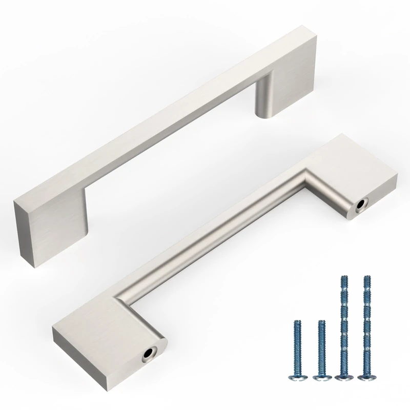 KNOKLOCK 10 Pack 3.75 Inch(96mm) Kitchen Cabinet Handles Brushed Satin Nickel Cabinet Pulls Kitchen Cabinet Hardware Drawer Pulls for Cupboard Wardrobe