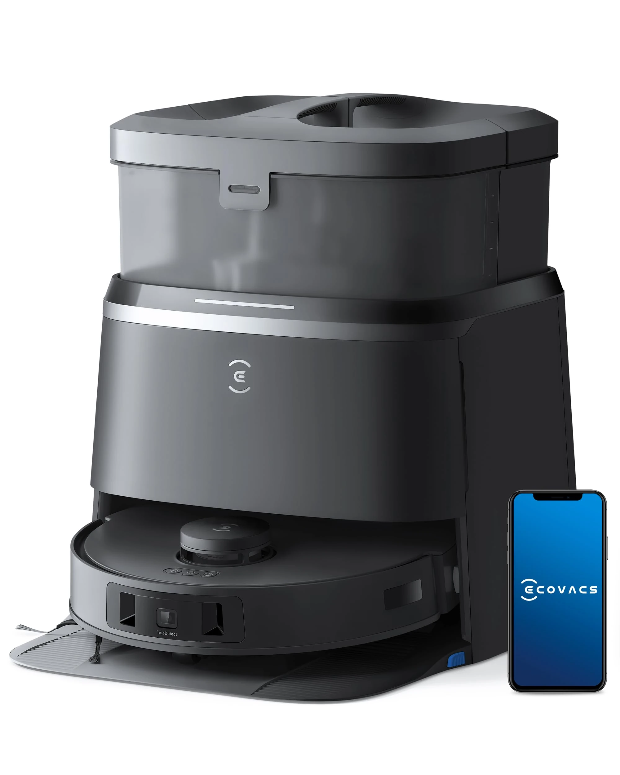 ECOVACS DEEBOT T30 OMNI Robot Vacuum Cleaner with Mini Station, TruEdge™ Adaptive Edge Mopping, ZeroTangl Brush Design, 11,000 PA, Hot Water Mop Washing