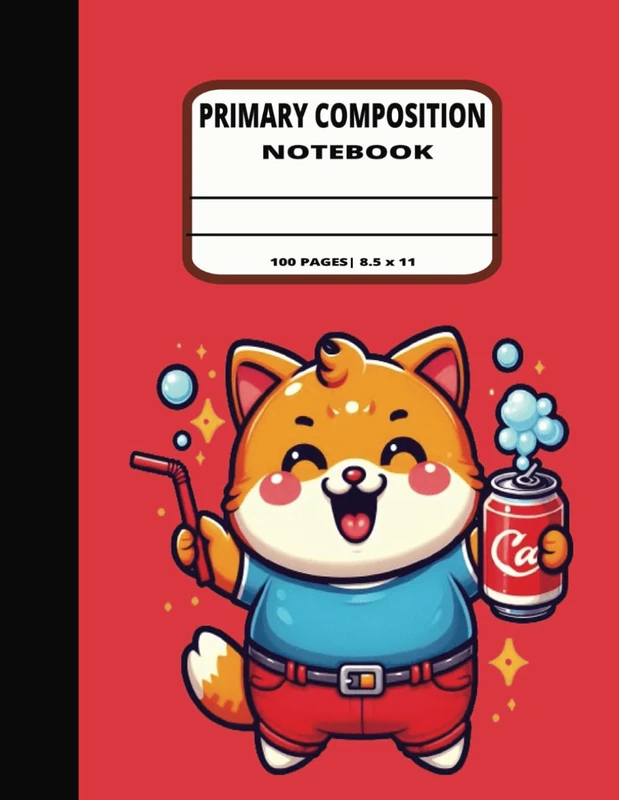 "Happy Bear Primary Composition Notebook: Red Background | 8.5x11 | 100 Pages, Bleed, Paperback"