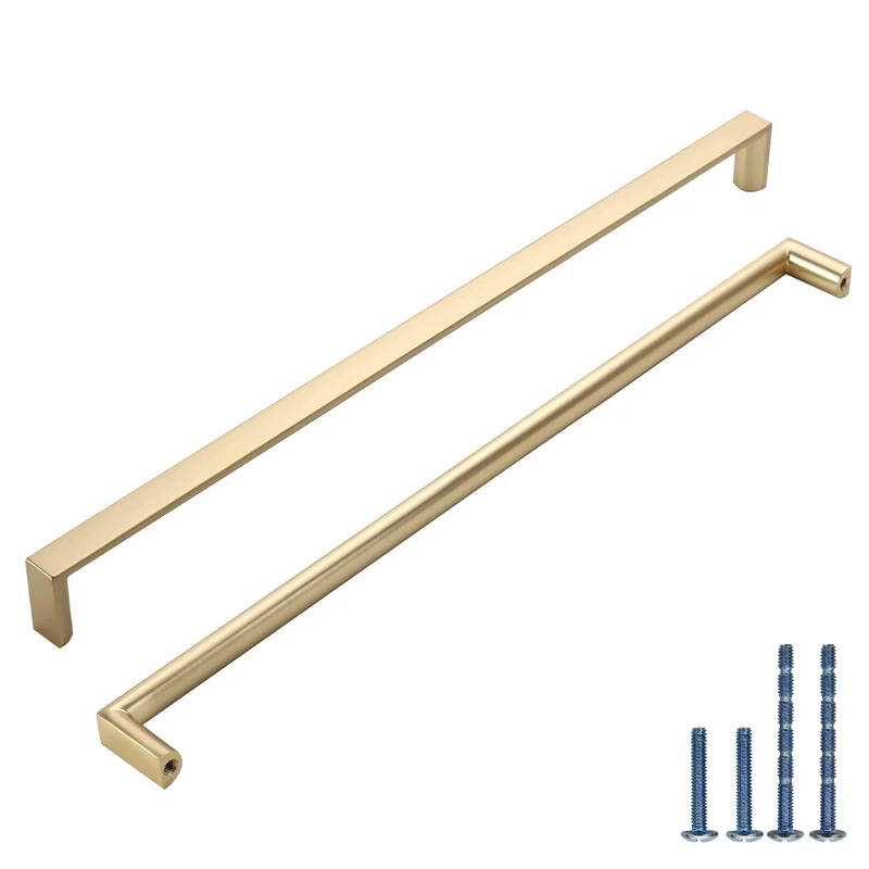KNOKLOCK 10 Pack 10 Inch(254mm) Kitchen Cabinet Handles Brushed Gold Cabinet Pulls Kitchen Cabinet Hardware Drawer Pulls for Cupboard Wardrobe