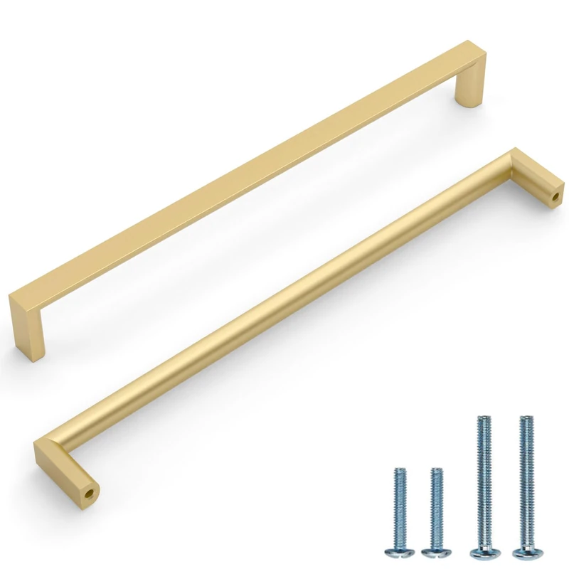 KNOKLOCK Gold Square Cabinet Pulls and Handles, 8-13/16 Inch, 10 Pack