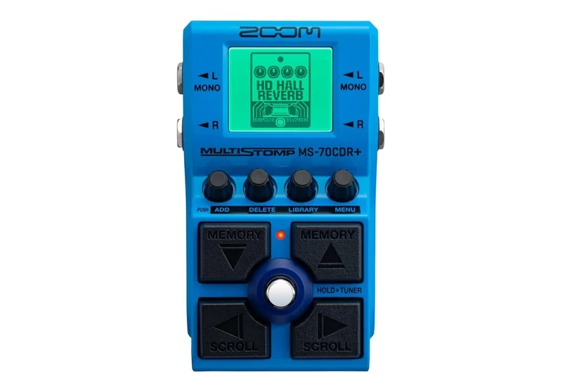 ZOOM MS-70CDR+ MultiStomp guitar multi-effects pedal for reverb and modulation, 149 different effects, chorus, delay, reverb, phaser, flanger, tremolo, vibrato and many more, blue