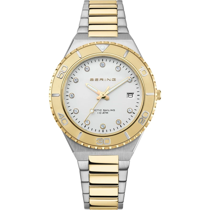 BERING Women's Watch Quartz Movement - Classic Collection with Stainless Steel and Sapphire Crystal 18936-710 , Gold/Silver