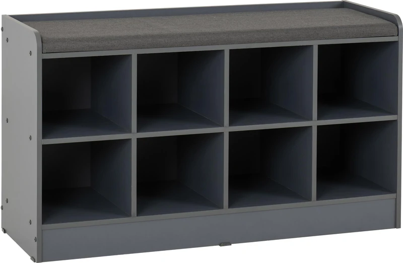 Seconique Portland Shoe Bench in Grey/Steel Fabric