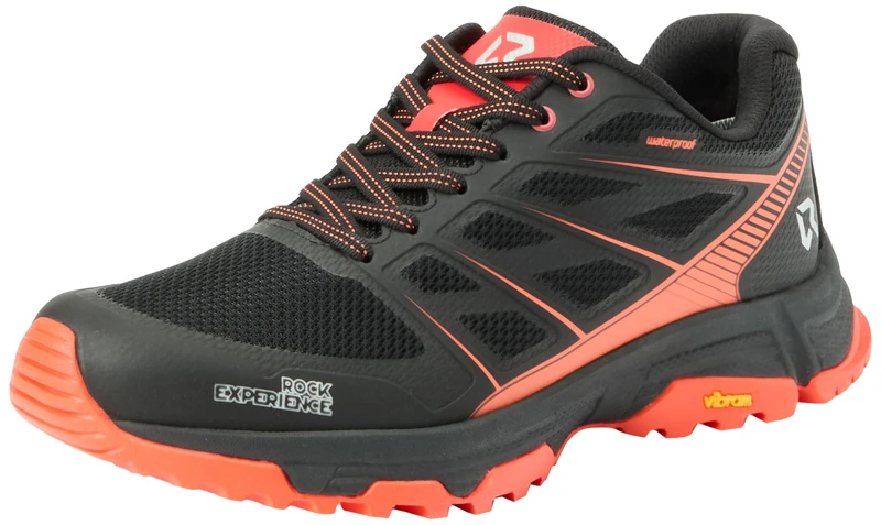 ROCK EXPERIENCE REUF00441 HELIUM MAN FOOTWEAR Hiking shoe Unisex 0208 (CAVIAR)+0740(CHERRY TOMATO) UK 6.5