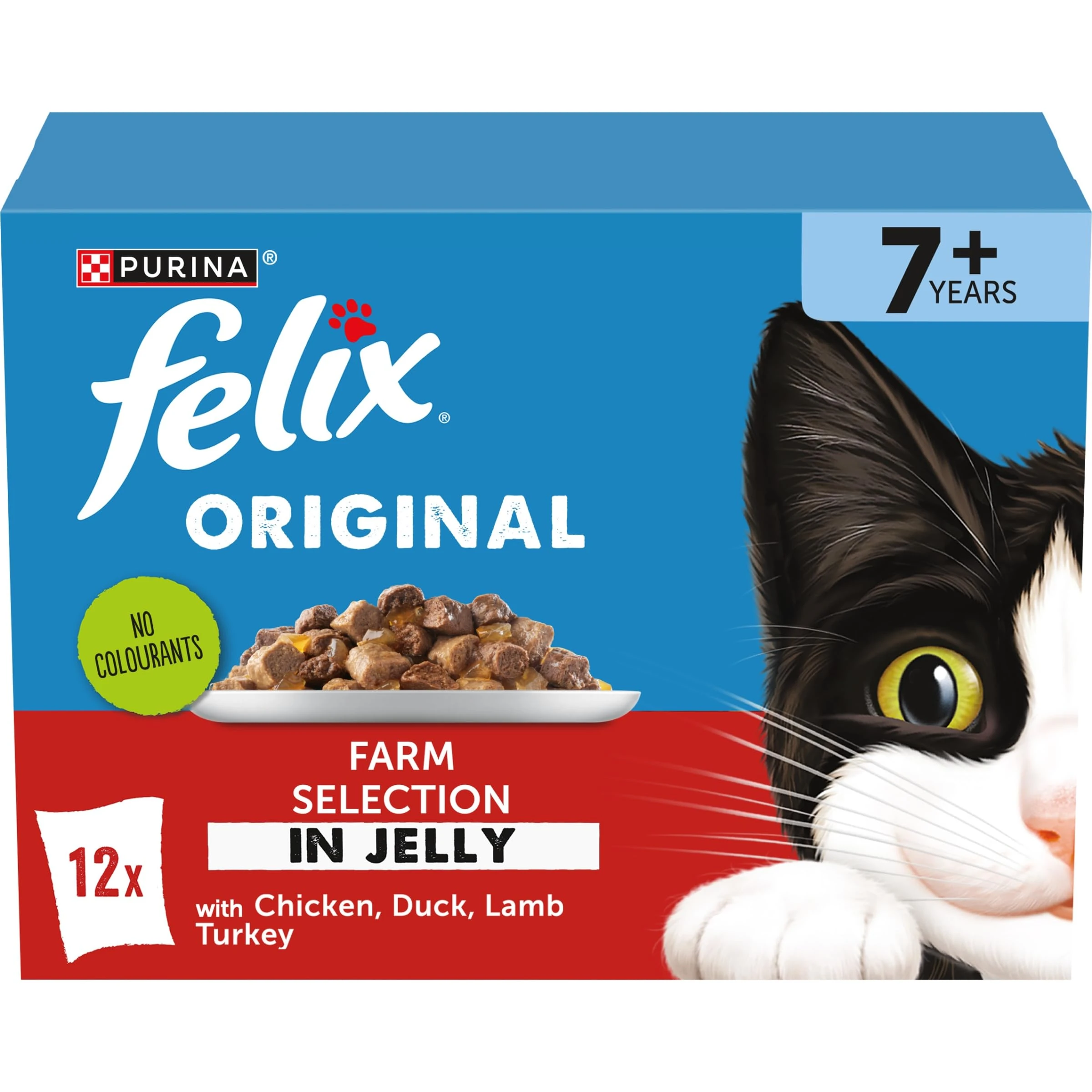 FELIX Original Senior 7+ Farm Selection in Jelly Wet Cat Food, 4 x (12 x 85g)