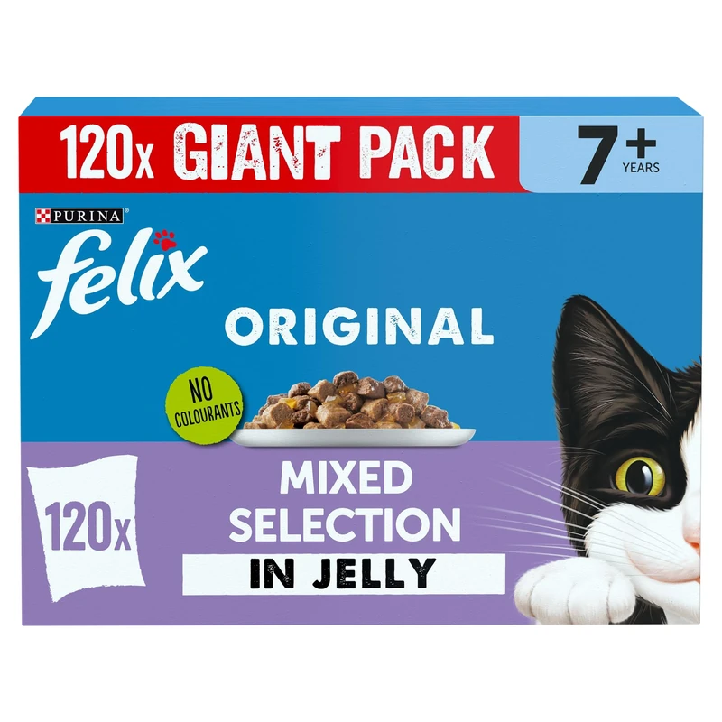 FELIX Original Senior 7+ Mixed Selection in Jelly Wet Cat Food 120x85g